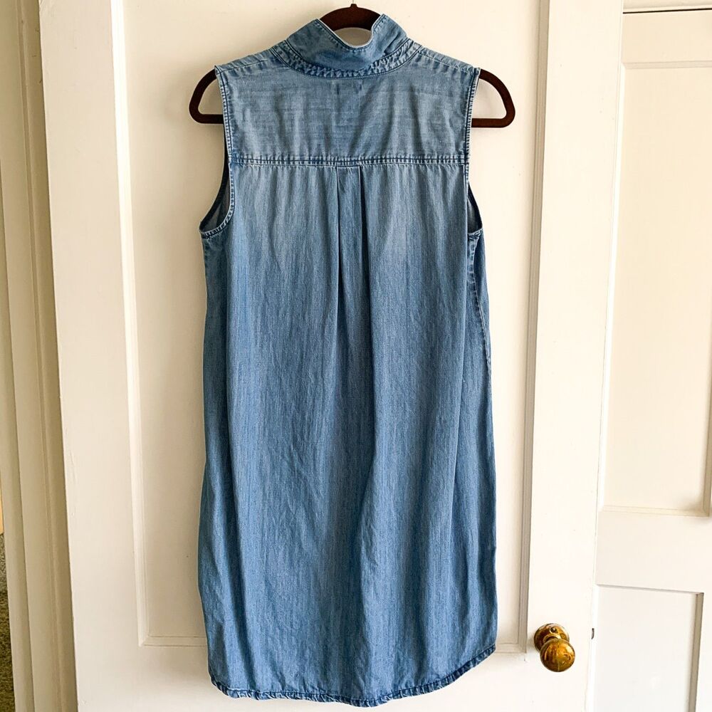 Womens J Crew Dress Size Small Denim Chambray Sleeveless Knee-Length Shift - Picture 2 of 8